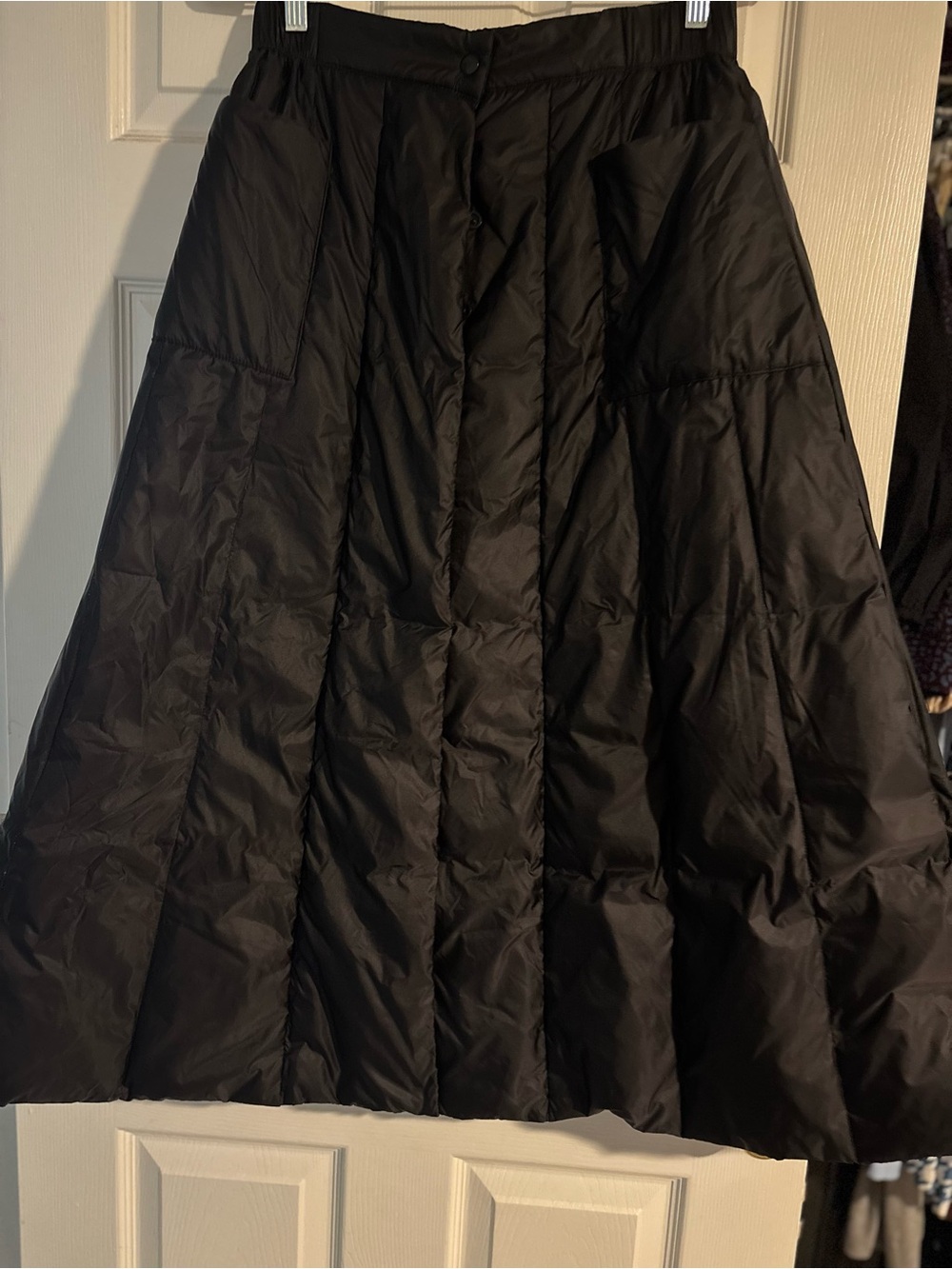 Women’s Black Puffer A-Line Skirt